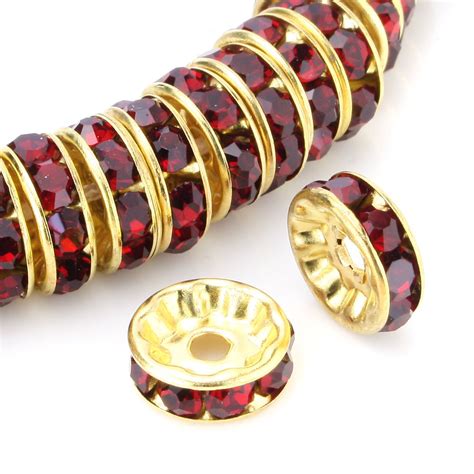 Beadnova Pcs Mm Gold Plated Crystal Rondelle Spacer Beads For