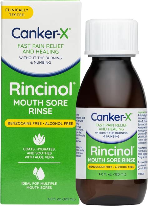 Amazon Canker X Rincinol Oral Rinse Mouthwash Quick Pain Relief