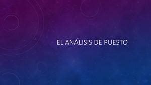 Calam O Analisis De Puestos