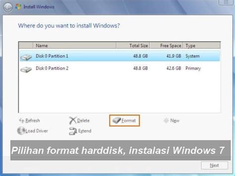 Cara Memformat Harddisk Dan Menginstall Ulang OS Windows