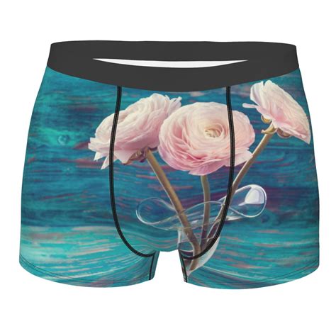 Disketp Flowers In Glass Vase Men S Boxer Briefs Soft And Breathable