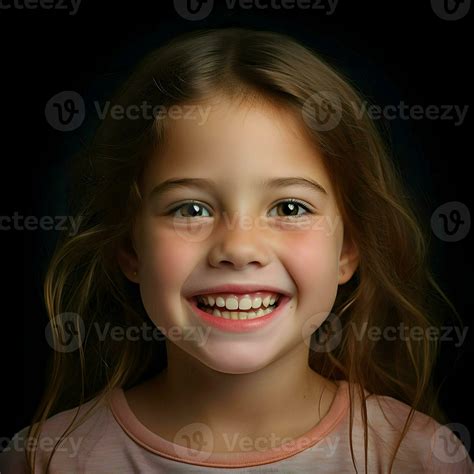 Happy 7-year-old girl. High quality. AI Generative 34596502 Stock Photo ...