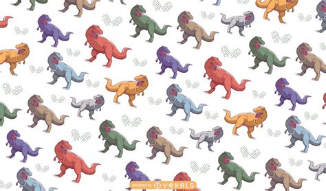 T-rex Colorful Pattern Design Vector Download