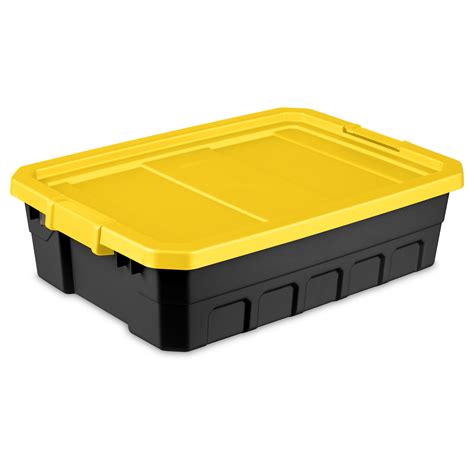 Sterilite 10 Gallon Stacker Tote Plastic Yellow Lily