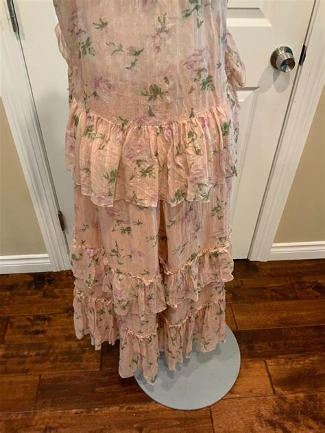 Ulla Johnson Pink Sheer Silk Floral Print Ruffle Top Gem