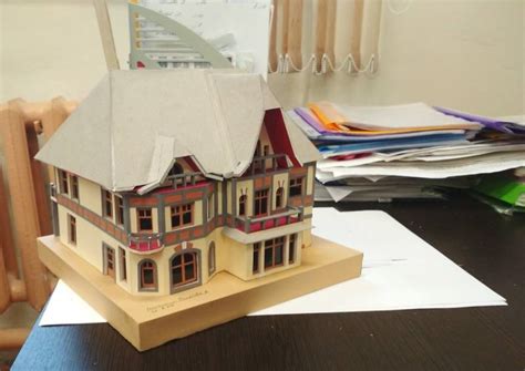 Макет дома из картона