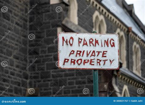 No Parking Private Property Sign Stock Image Image Of White Space