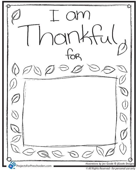 I Am Thankful Coloring Page Thanksgiving Kindergarten Thanksgiving