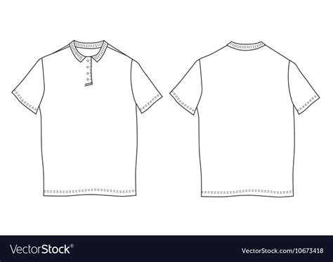 Polo Shirt Template Front And Back Views Vector Image