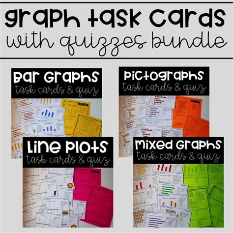 Graph Task Card Bundle With Bar Graphs Pictographs Line Plots Bar