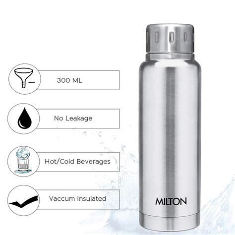 Milton Elfin Thermosteel Vacuum Bottle Ml Hr Hot And Cold Silver Gift Vision
