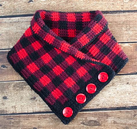 Ravelry Buffalo Plaid Cowl Pattern By Crochet Knit Too