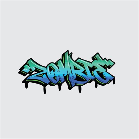 zombie word text street art graffiti tagging 27525127 Vector Art at ...