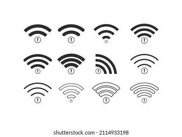 Vector Illustration Wifi Signal Icon Set Stock Vector Royalty Free