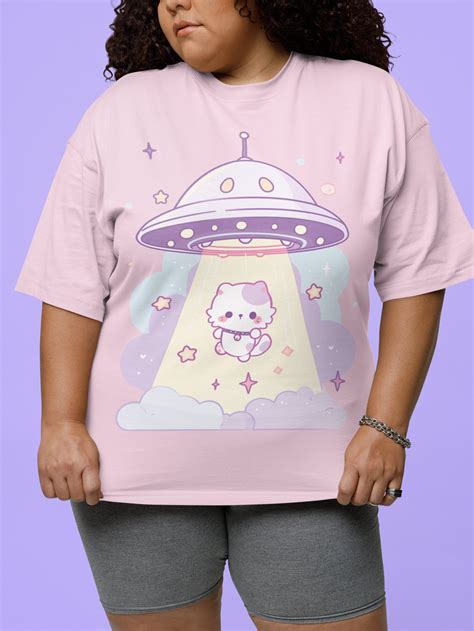 UFO Cat T Shirt Pastel Goth Kawaii Cat Shirt UFO Shirt Kawaii