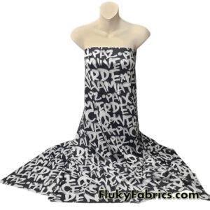 World Peace Text Print On Nylon Spandex Bikini Swimsuit Swimwear Fabric Fluky Fabrics Online