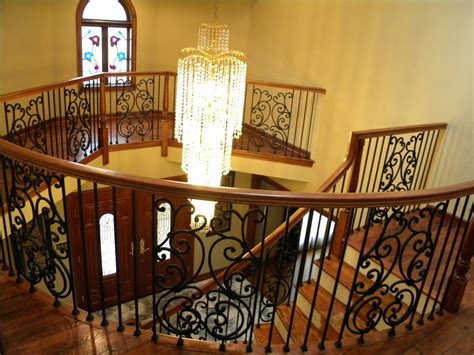 Wood Stairs And Rails And Iron Balusters Custom Stairs And Rails Iron