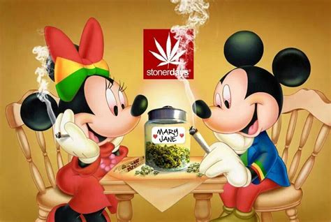 Mickey Minnie And Mary Stoner Stuff Weed Cannabis Weed Humor