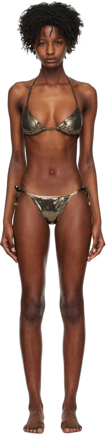 Balmain Gold Metallic Bikini Balmain