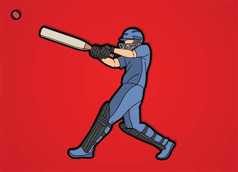 Cricket Player Hits Ball Action Vector Art At Vecteezy