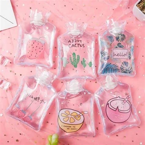 Niralasa Small Mini Size Cute Cartoon Designs Printing Transparent PVC Hot And Cold Winter Water