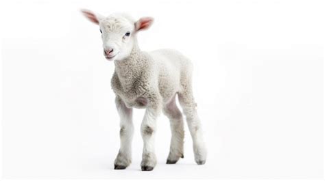 Premium Photo | A lamb standing on a white background