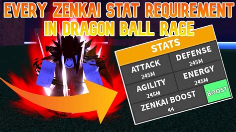 Required Stats To Get Every Zenkai Boost In Dragon Ball Rage Youtube