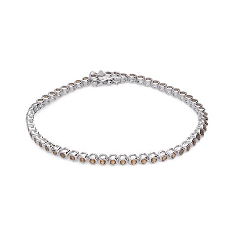 Bracciale Tennis Argento Cipollina Zirconi Marroni ORO CO 925