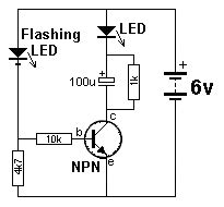 Circuits Collection: NPN Transistor LED Flasher