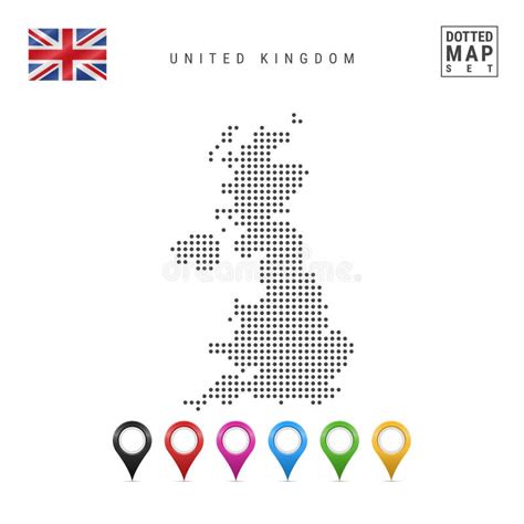 Vector Dotted Map Of United Kingdom Simple Silhouette Of The UK