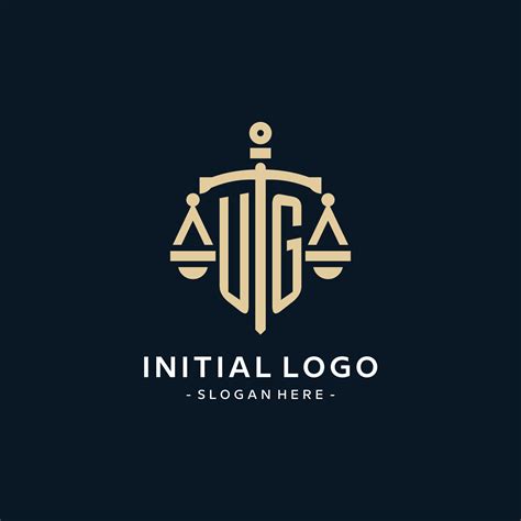 UG Initial Logo With Scale Of Justice And Shield Icon 23905460 Vector