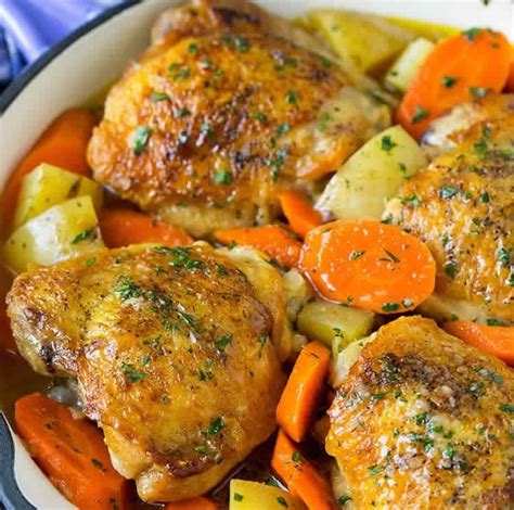 Cuisses De Poulet Aux Carottes Au Cookeo Recipe Chicken Thigh