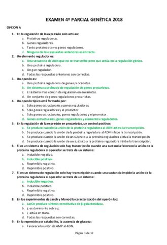 EXAMEN 4o PARCIAL GENETICA 2018 Pdf