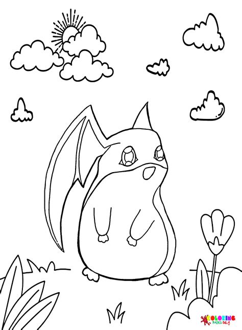 Cute Patamon Digimon Coloring Page Free Printable Coloring Pages