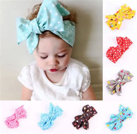 Charm Cute Baby Girls Hair Accessories Bowknot Polka Dot Hairband ...