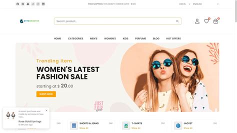 Ecommerce website Template Using HTML, CSS, and JavaScript