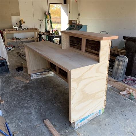 Reception Desk Cash Wrap Counter With Reclaimed Wood Front Louisville