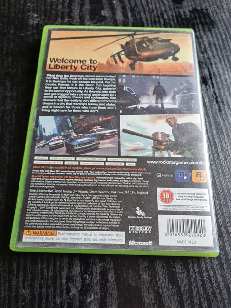 Grand Theft Auto 4 (IV) GTA 4 XBox 360 / Xbox One -complete - Warners ...