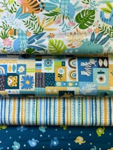 Makower In The Jungle Collection 100 Cotton Fat Quarter Half Or