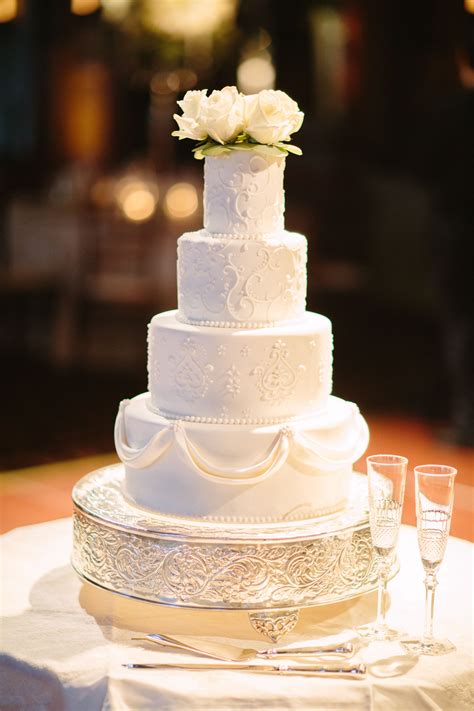 Classic White Wedding Cake With Unusual Flavors Classic Wedding Cake