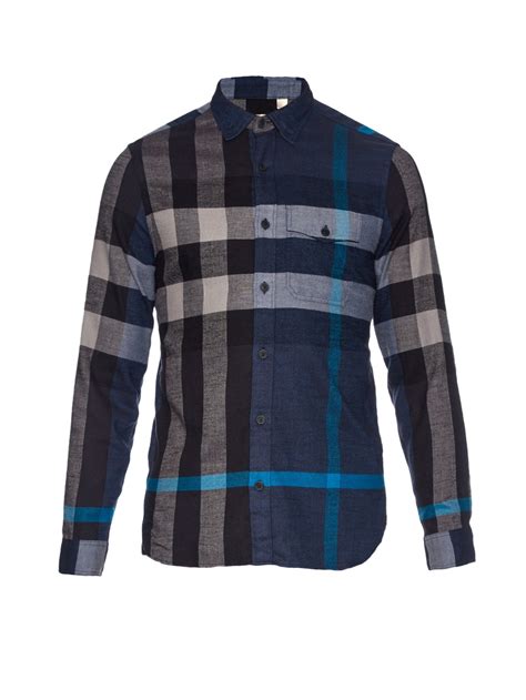 Burberry Brit Jamie Checked Flannel Shirt In Blue For Men Lyst