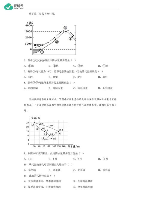 天气与气候专项练 —2024年初中地理中考备考一轮复习正确云资源