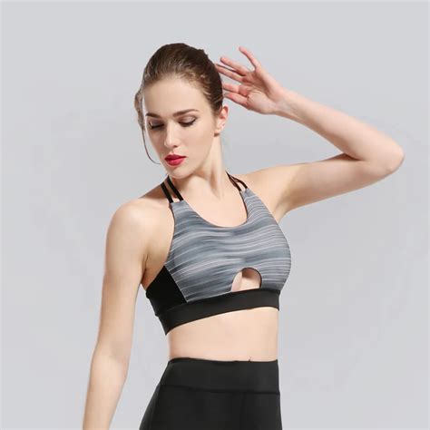 Women Fitness Yoga Sexy Hollow Sport Bra Top Girls Wirefree Padded Bra Sport Underwear For