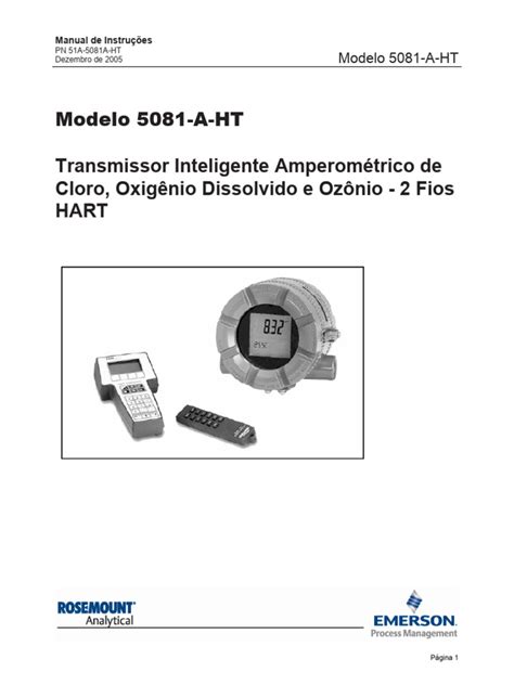 Guia Rosemount 5081 A Ht Transmissor Inteligente Amperométrico De Cloro Oxigênio Dissolvido E