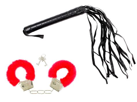 Kunstleder Peitsche Pl Sch Handschellen Erotik Set Cuffs Handfesseln