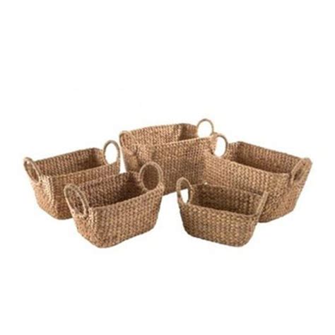 Set de 5 Paniers de Rangement Tressés en Écaille en Jacynthe d Eau