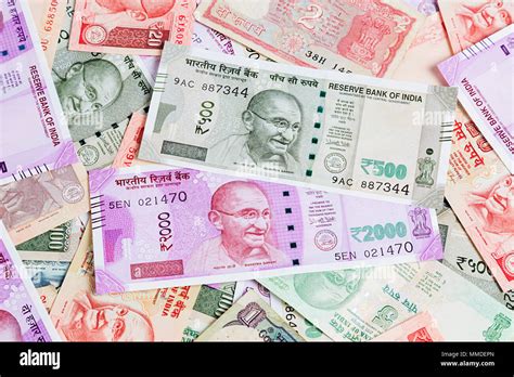 Money Concept Abundance Money Variety Of Indian Rupees Notes Banking