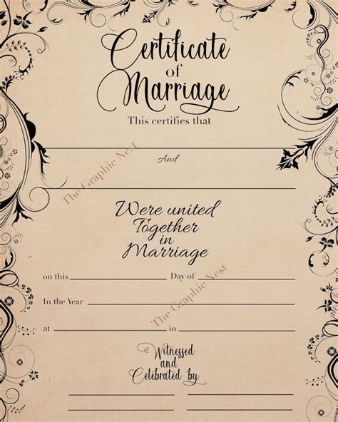 Marriage Certificate. Digital Download. - Etsy