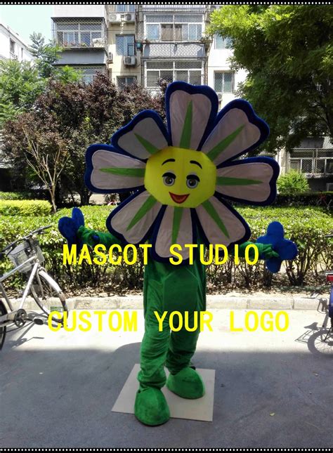 Blue Flower Mascot Costume Sunflower Custom Anime Cosplay Kits Mascotte Theme Fancy Dress