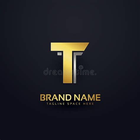 Golden Letter T Logo Concept Design Template Stock Vector